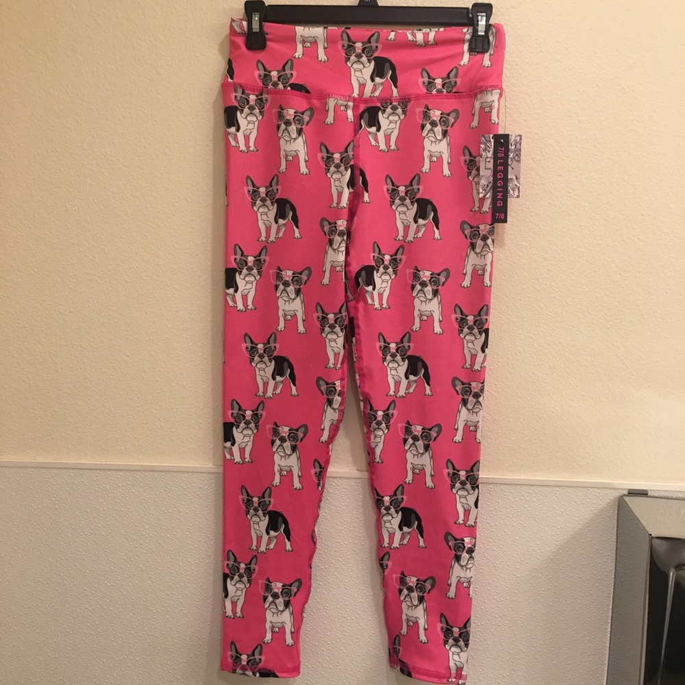 Bulldogs pure barre yoga crop workout pants